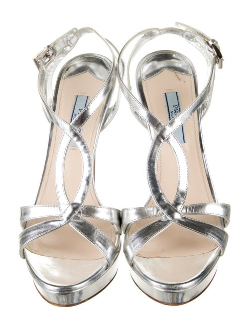 Prada Patent Leather Printed T-Strap Pumps