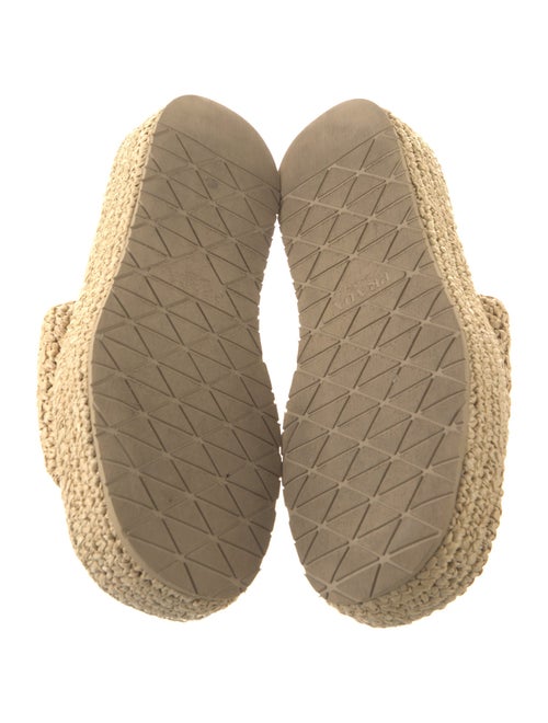 Prada Enameled Metal Triangle Straw Espadrilles