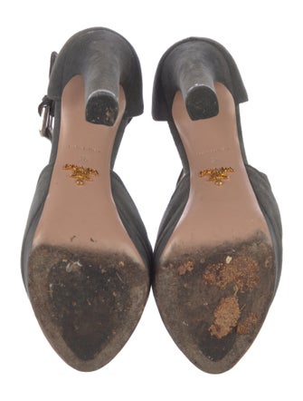 Prada Suede T-Strap Pumps