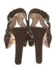 Prada Suede Fur Trim Slingback Sandals