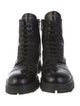 Prada Leather Animal Print Combat Boots