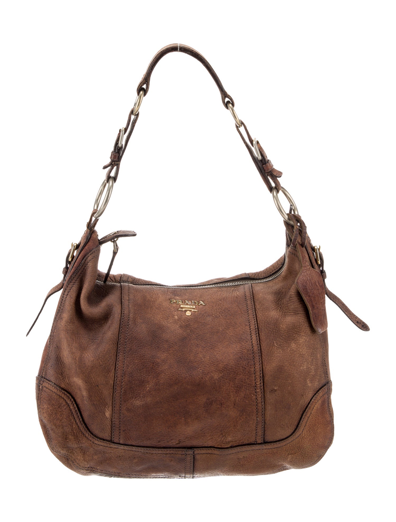 Prada Cervo Leather Hobo