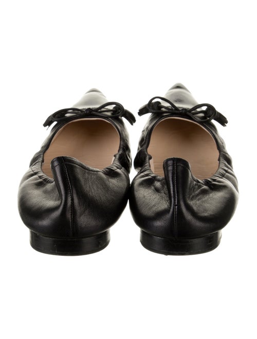Prada Leather Bow Accents Ballet Flats