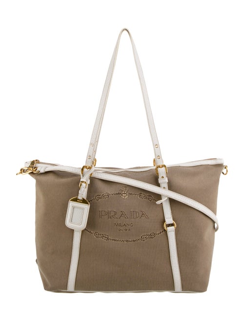 Prada Enameled Metal Triangle Messenger Bag