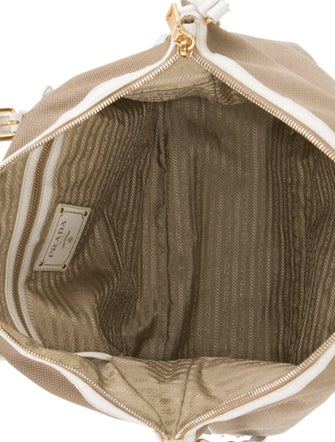 Prada Enameled Metal Triangle Messenger Bag