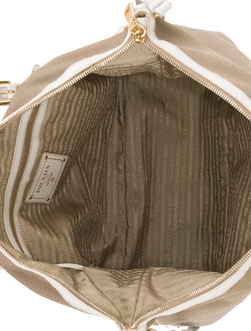 Prada Enameled Metal Triangle Messenger Bag