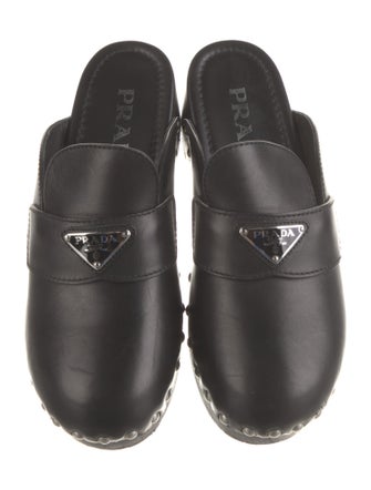 Prada Leather Studded Accents Mules