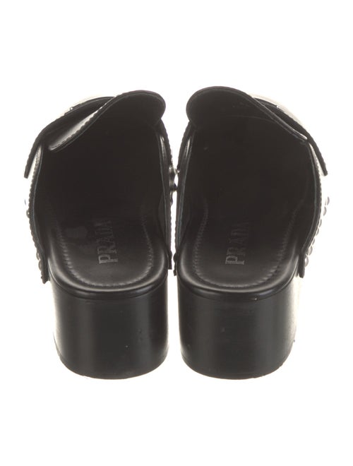 Prada Leather Studded Accents Mules