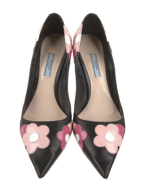 Prada Leather Floral Print Pumps