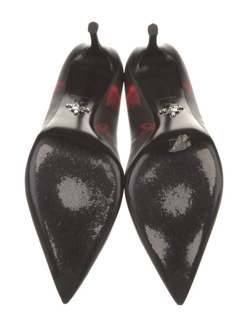 Prada Leather Graphic Print Pumps