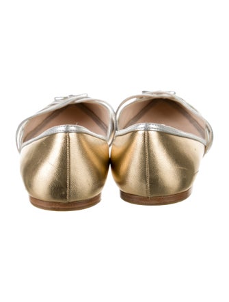 Prada Leather Bow Accents D'Orsay Flats