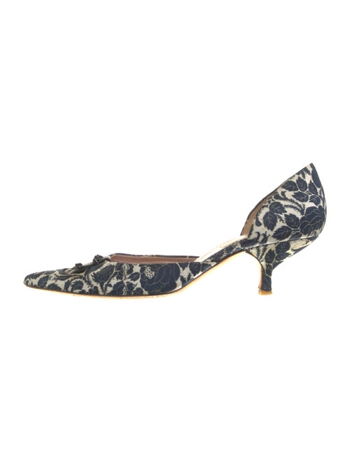 Prada Canvas Printed D'Orsay Pumps