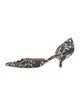 Prada Canvas Printed D'Orsay Pumps