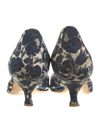 Prada Canvas Printed D'Orsay Pumps