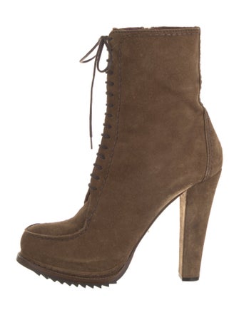 Prada Suede Lace-Up Boots