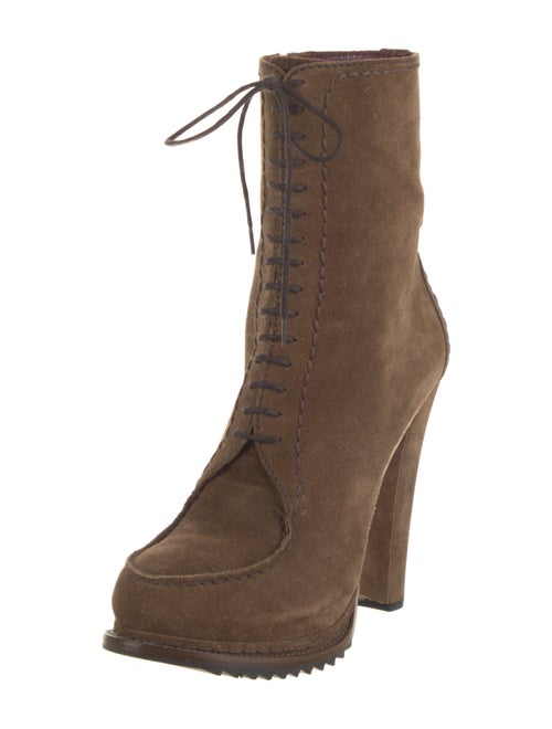 Prada Suede Lace-Up Boots