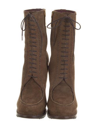 Prada Suede Lace-Up Boots