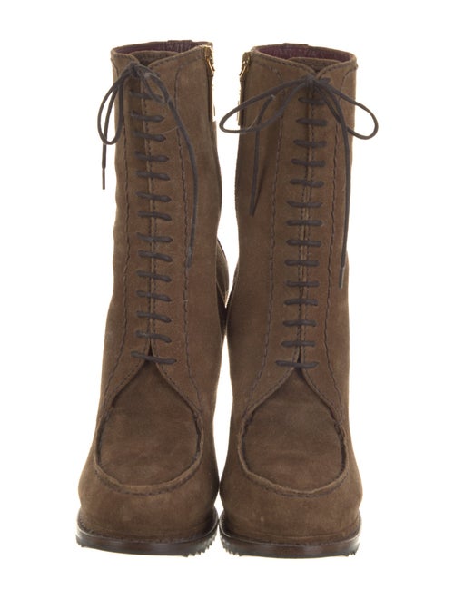 Prada Suede Lace-Up Boots