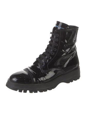 Prada Patent Leather Combat Boots