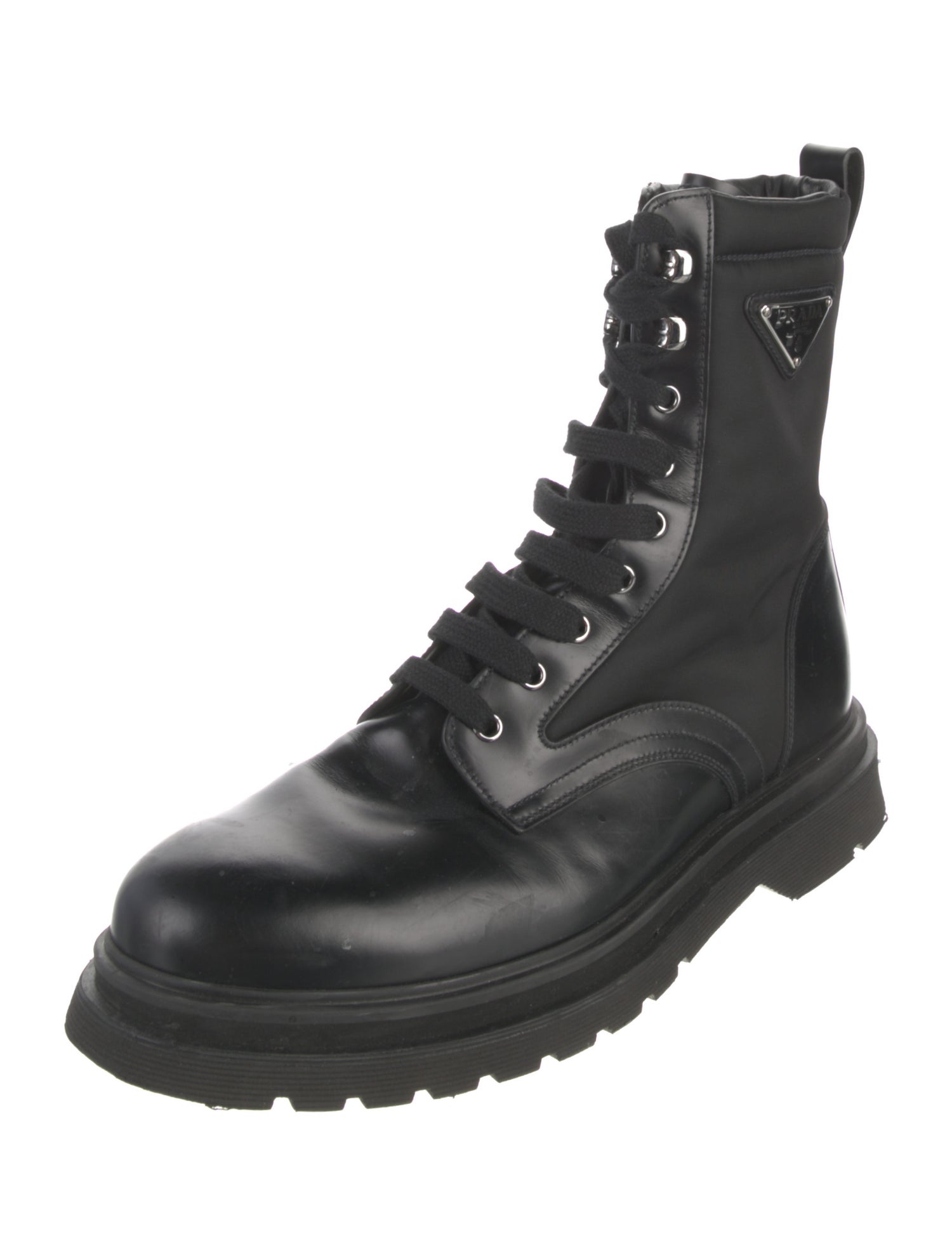 Prada Leather Combat Boots
