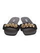 Prada Velvet Crystal Embellishments Slides