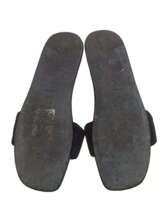 Prada Velvet Crystal Embellishments Slides