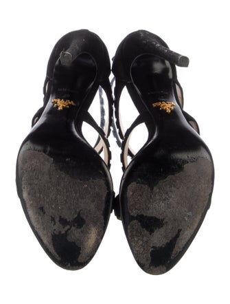 Prada Suede Studded Accents Sandals