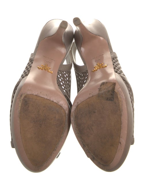 Prada Leather Lasercut Accents Slingback Sandals