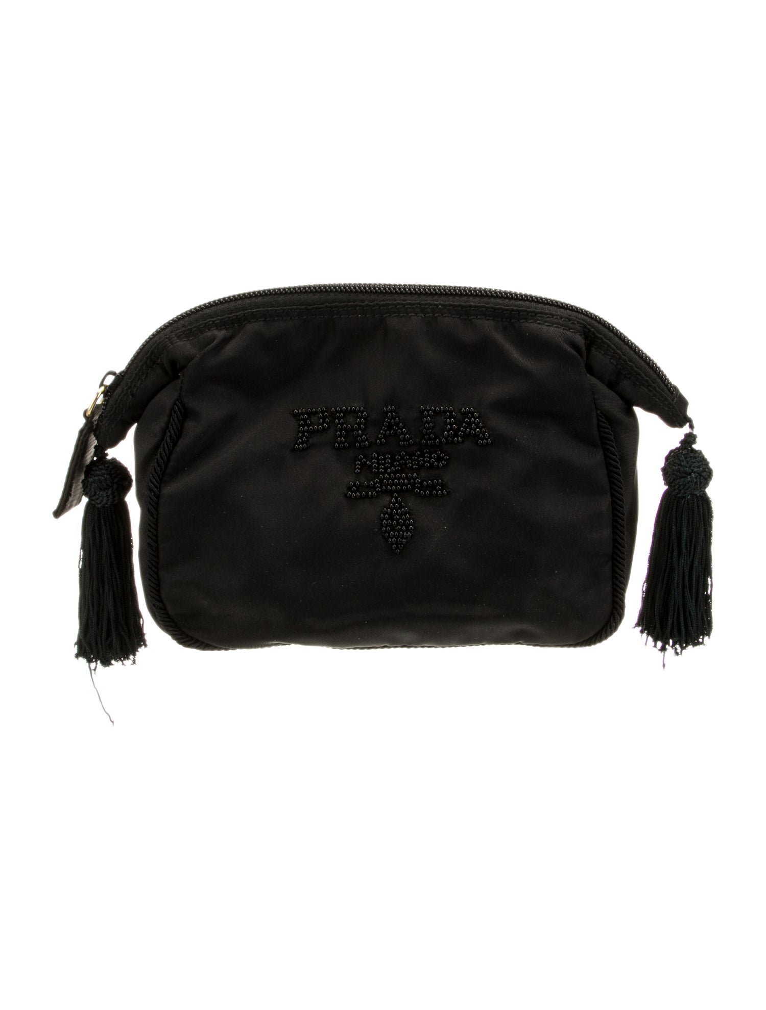 Prada Prada Black Tessuto Nylon Jewel Tassel Pouch