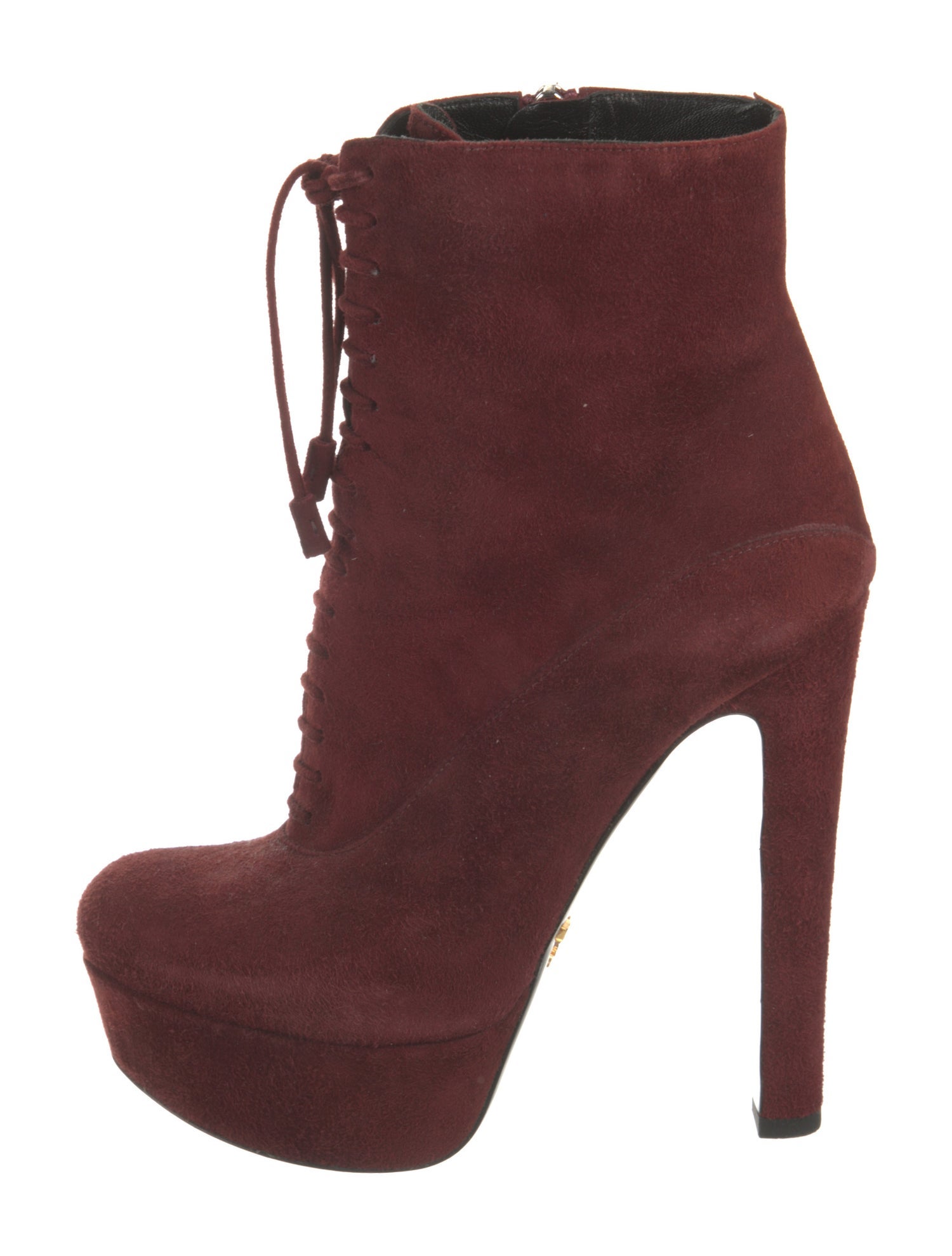 Prada Suede Lace-Up Boots