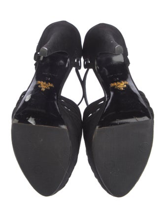 Prada Suede T-Strap Pumps
