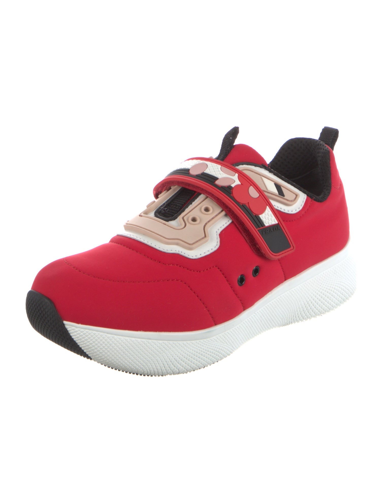 Prada Nylon Leather Trim Embellishment Athletic Sneakers