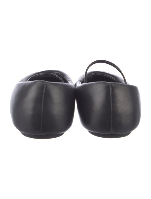 Prada Enameled Metal Triangle Leather Ballet Flats