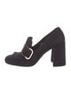 Prada Suede Fringe Trim Accent Pumps