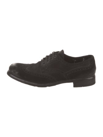 Prada Suede Scalloped Accent Brogues