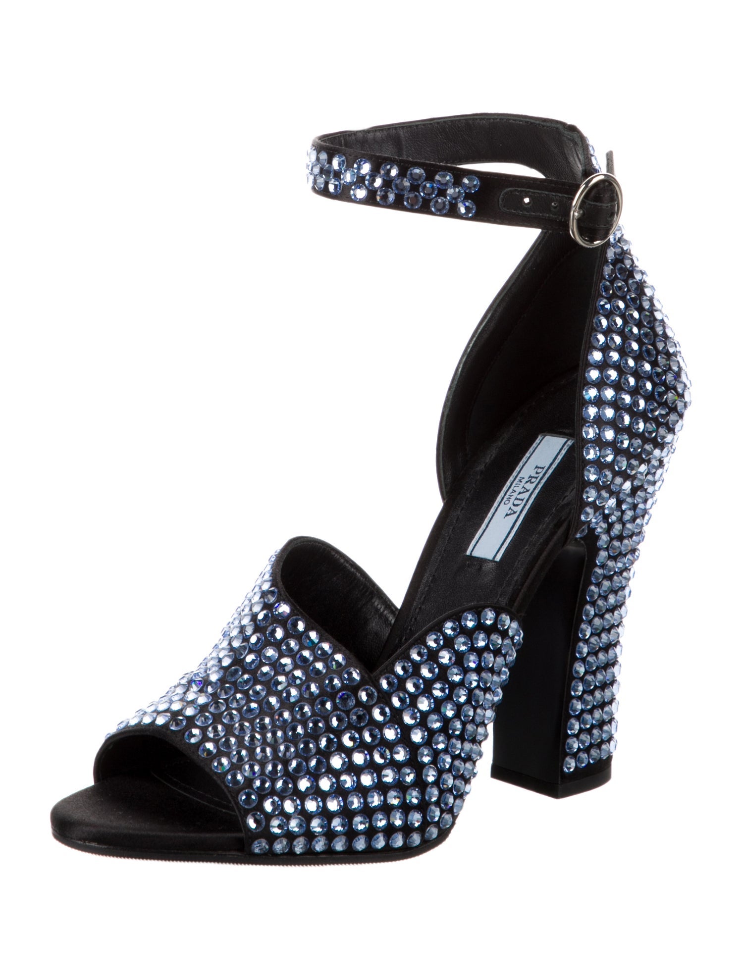 Prada Suede Crystal Embellishments Sandals