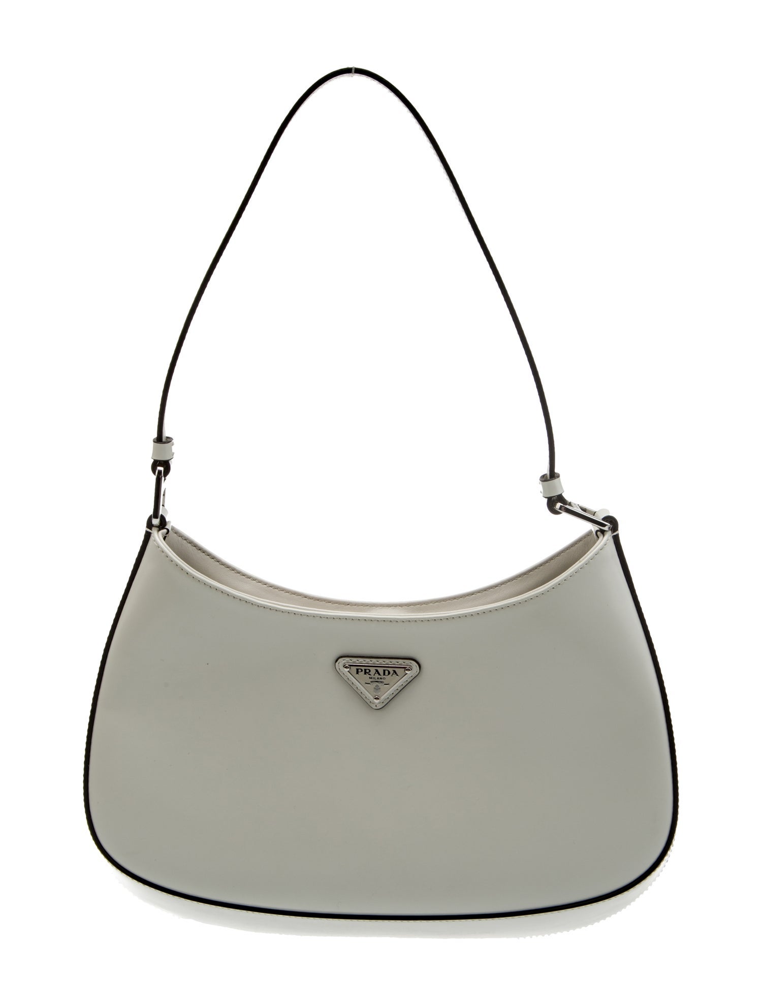 Prada Enameled Metal Triangle Cleo