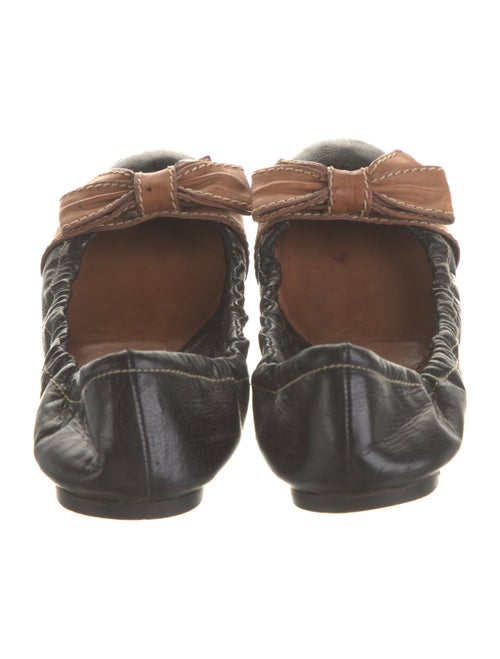 Prada Leather Bow Accents Ballet Flats