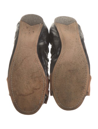 Prada Leather Bow Accents Ballet Flats