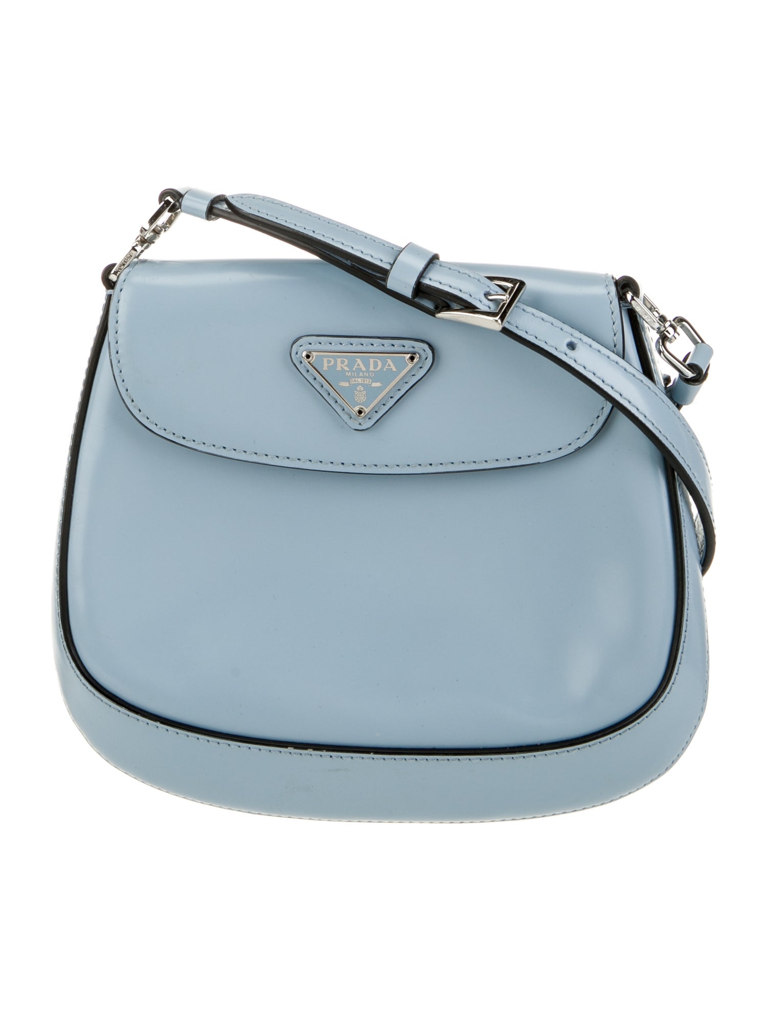 Prada Enameled Metal Triangle Cleo Mini