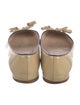Prada Patent Leather Bow Accents Ballet Flats
