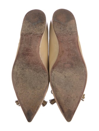 Prada Patent Leather Bow Accents Ballet Flats