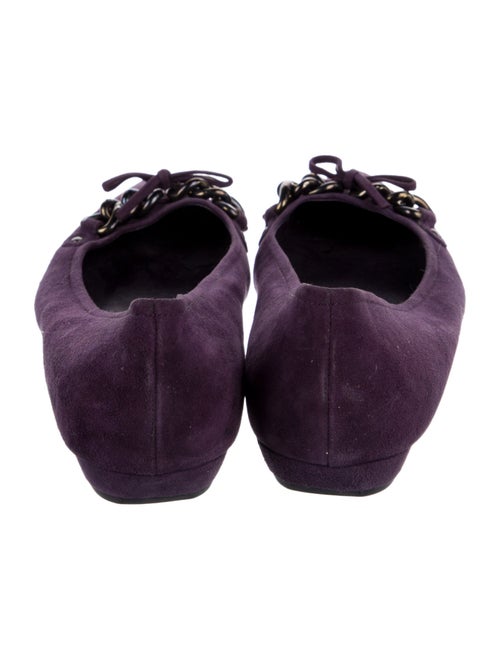 Prada Suede Chain-Link Accents Ballet Flats