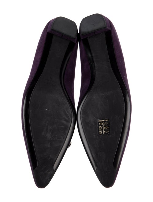 Prada Suede Chain-Link Accents Ballet Flats
