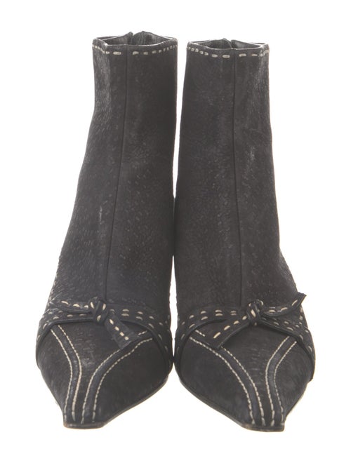 Prada Suede Whipstitch Trim Boots