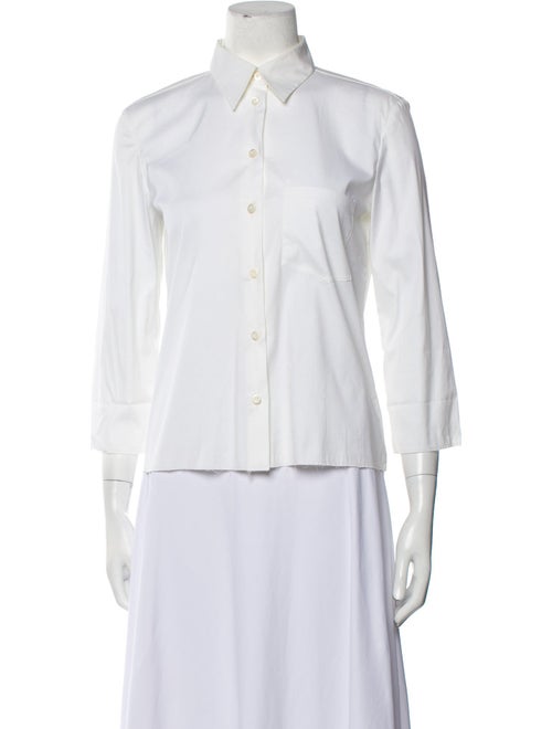 Prada 2014 Three-Quarter Sleeve Button-Up Top