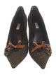 Prada Tweed Pattern Bow Accents Pumps