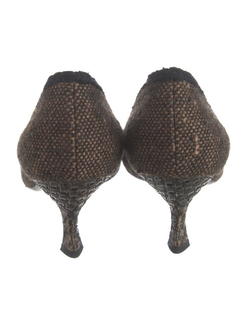Prada Tweed Pattern Bow Accents Pumps
