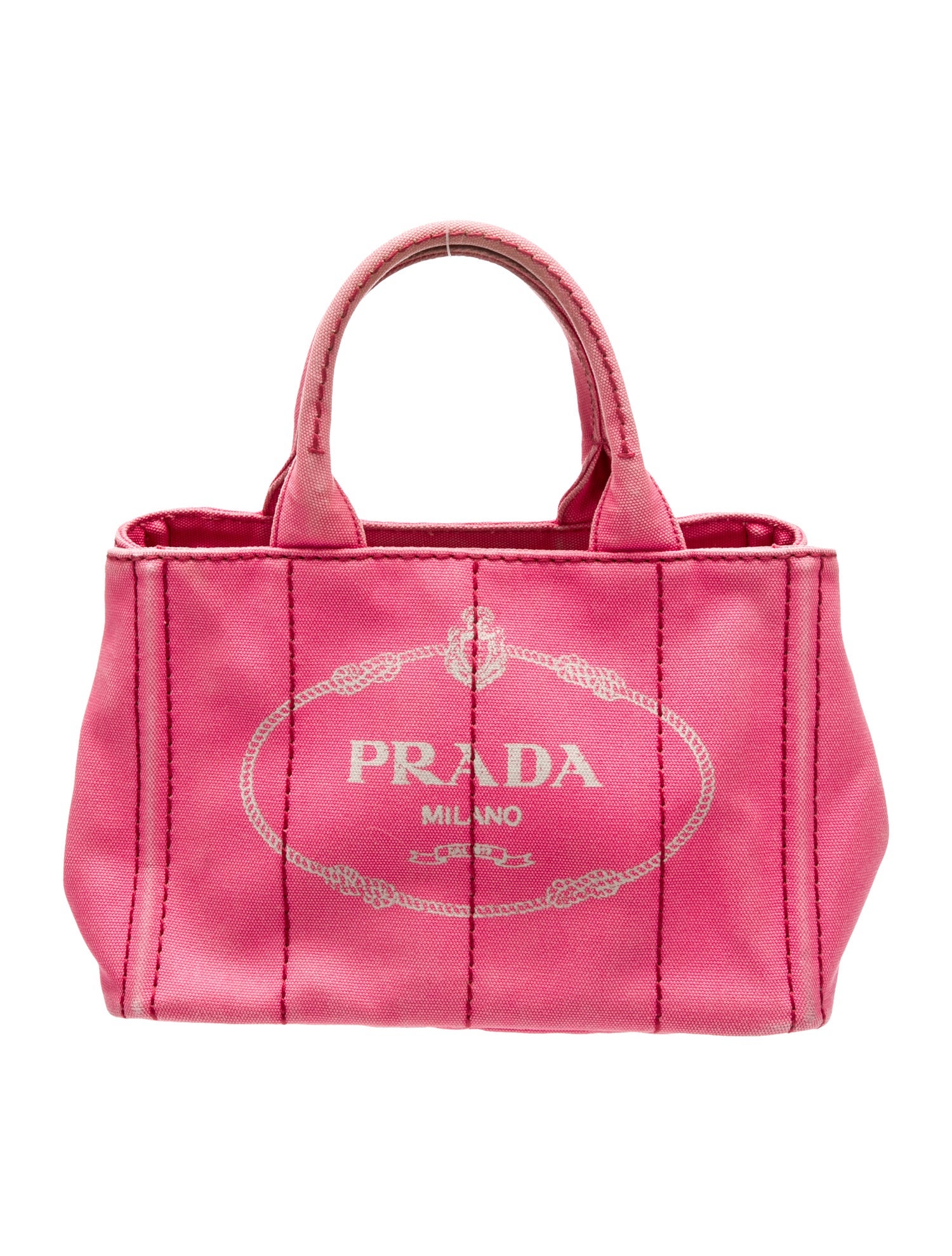 Prada Enameled Metal Triangle Top Handle Bag