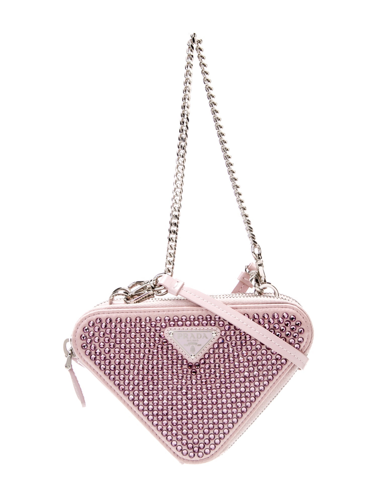Prada Enameled Metal Triangle Triangle Mini